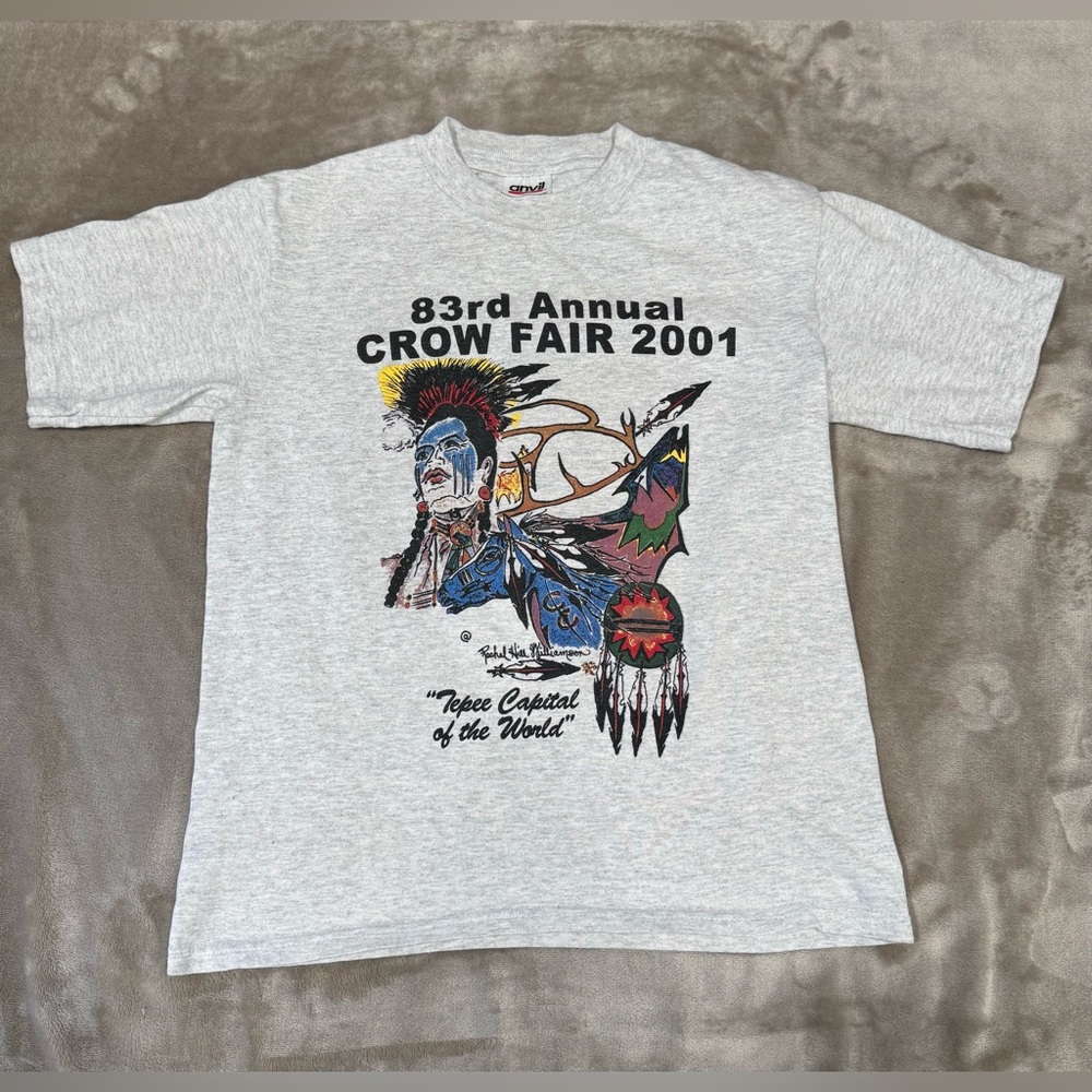 Anvil Gray Short Sleeve Tee with Graphic Design